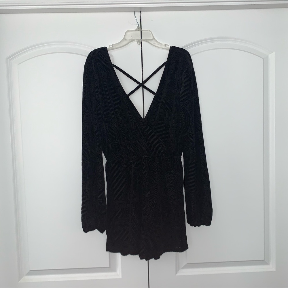 Urban Outfitters Burnout Velvet Romper